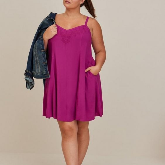 NWT Torrid Trapeze Challis Mini Dress - Picture 1 of 4